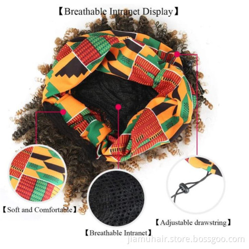 Headband Synthetic Wig Short Afro Kinky Curly Hair Wigs For Black Women Fluffy Curls Hairband African Turban Wrap Hair